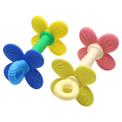 heeyoyo花朵牙胶婴儿磨牙棒宝宝口欲期防吃手可啃咬硅胶咬咬乐