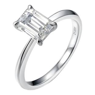 蒂芙星钻18K金铂金PT950培育钻石河南人工人造钻石祖母绿小冰糖