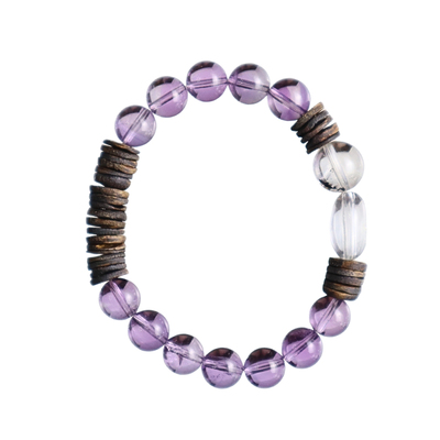 天然玻利维亚紫水晶手串原创设计