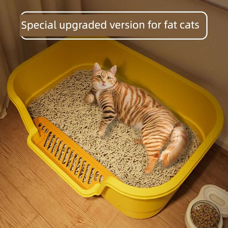 猫砂盆超大号防外溅半封闭猫厕所防臭巨无霸猫屎盆开放式大号猫盆