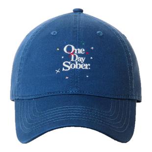 明星同款 OneDaySober嘉年华重工刺绣Logo复古美式软顶棒球鸭舌帽