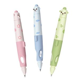 成长护卫第二代小熊笔升级胖胖笔握笔矫正器自动铅笔儿童练习笔幼儿园初学者握笔姿势小学生专用无毒HB洞洞笔