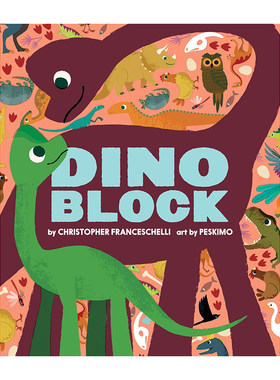 【预售】恐龙布洛克绘本 宝宝英语绘本启蒙幼儿 Dinoblock Board Book 零基础0-3岁儿童早教书原版书