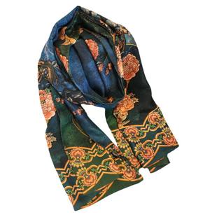 【良辰美景】双面款香云纱盘扣披肩中国风高档送礼真丝丝巾围巾女