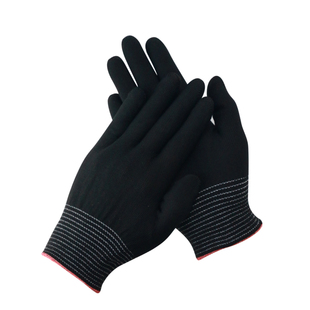 13针尼龙手套作业手套装配手套劳保手套尼龙白劳保手套黑色防磨