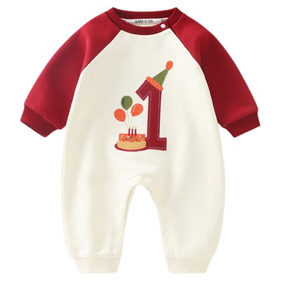 男宝宝周岁礼服连体衣秋冬爬爬服