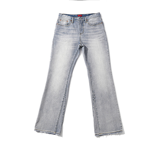 dreambox钧博牛仔裤水洗复古浅蓝色弹力直筒男裤时尚百搭休闲长裤