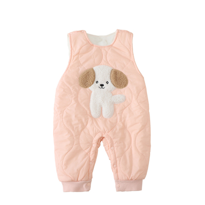 男女宝宝背带裤夹棉保暖棉裤秋冬