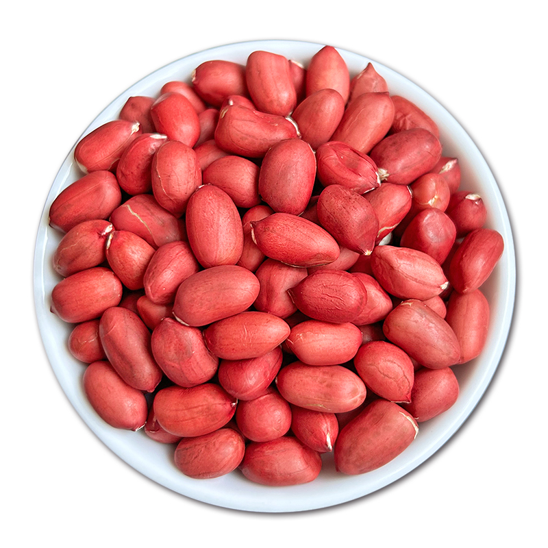 新鲜红皮带壳生花生四粒红花生米农家自种晒干货高产种子红皮花生