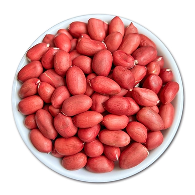 新鲜红皮带壳生花生四粒红花生米农家自种晒干货高产花生红皮花生