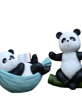 阳台花园庭院装饰卡通熊猫挂件