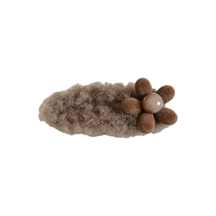 毛绒花朵发夹刘海侧边碎发小夹子头饰秋冬气质bb夹高端发卡发饰女