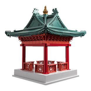 千年榫十字歇山亭榫卯积木中国古建筑榫卯结构拼搭模型儿童礼物