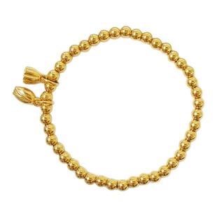 金包银两世欢手链莲蓬荷花珐琅彩手串999足黄包金转运珠女款国潮