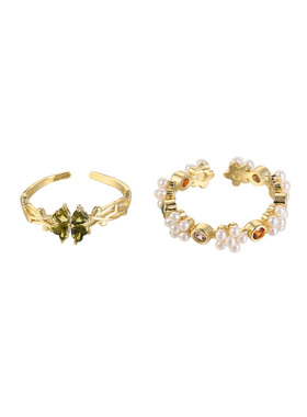 花迹珍珠戒指女轻奢小众