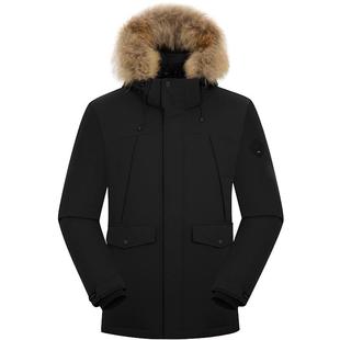 LAFUMA乐飞叶户外冬季防泼水保暖派克羽绒服男士大鹅绒工装防寒服