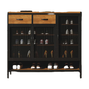 工业风复古铁艺铁皮鞋柜鞋架玄关柜置物柜工具柜多层落地式边柜