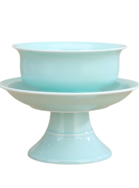 陶瓷家用供奉盘碗高脚供水摆件