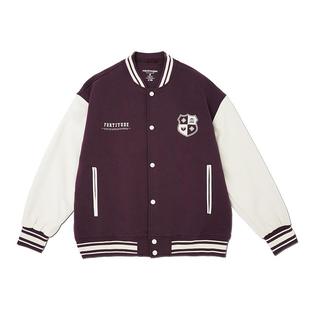 章时安同款NPNG新年新衣盾牌徽章红色夹克美式复古拼接情侣外套