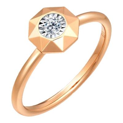 周生生18K黄金钻石戒指