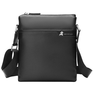 稻草人单肩包男士真皮小背包大容量商务通勤软牛皮新款皮包斜挎包