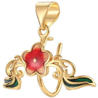 致闺蜜景泰蓝吊坠扣头镀18K金