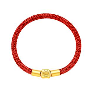 蝶恬美潮牌防水钢丝手绳 牛年本命年红绳男女编织刻字生肖手链5mm