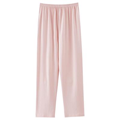 猫人长款纯棉女士纯色睡裤家居裤