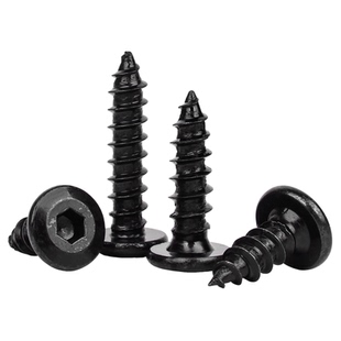 黑色304不锈钢倒边内六角自攻螺钉大平头薄头家具螺丝木牙自攻丝