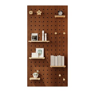 纯桦木海洋板洞洞板定制木质桌面入户玄关门后造型墙免打孔置物架