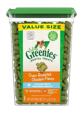 Greenies美国绿的猫咪洁齿饼干猫零食磨牙洁牙健齿桶装洁牙袋装
