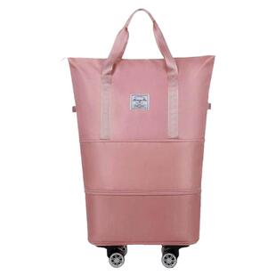 带滑轮万向轮轮子的旅行包女大容量轻便折叠拉杆行李包购物行李袋