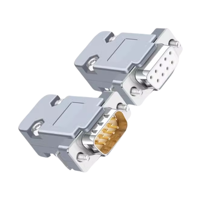 VGA串口插头DB头2排9针焊线式公头带胶壳3排15针RS232串口头母头