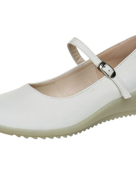 牛皮护士鞋白色真皮单鞋皮鞋韩版