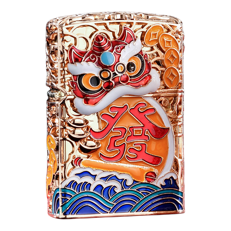 首领盔甲煤油打火机狮子