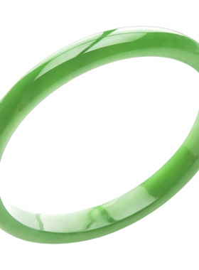 豪8印象·手镯之家T3-173和田碧玉手镯圈口51.5mm天然苹果绿玉镯