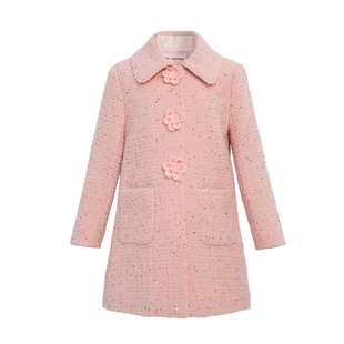 [商场同款]EP雅莹童装冬女童新款羊驼毛保暖中长款香风呢大衣外套