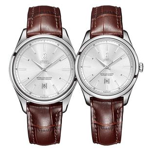 瑞士进口 ERNESTBOREL依波路女表 复古圆形手表女日历石英表