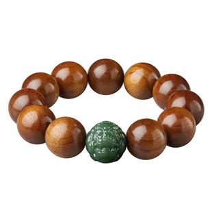 金丝楠木手串男士和田玉貔貅老料阴沉木文玩佛珠盘玩檀香木质手链