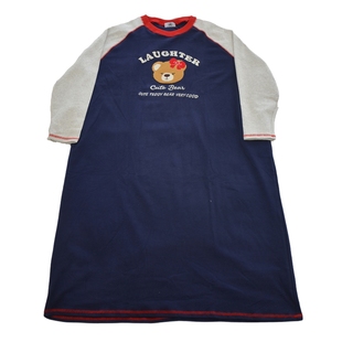 200斤加肥大码字母小熊加厚长款纯棉睡裙女胖MM秋冬孕妇家居睡衣