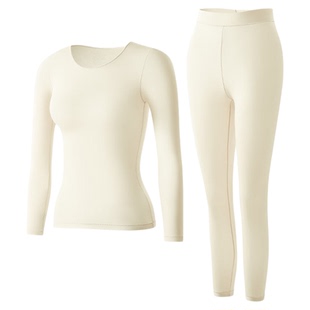 玻尿酸润肤保暖长袖长裤发热美肤面膜秋衣秋裤高弹打底保暖套装女