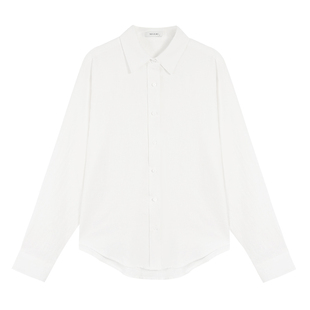 NEVA HU 苎麻衬衫三件套装女慵懒松弛感宽松长袖衬衣阔腿短裤长裤