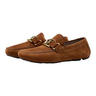 FERRAGAMO/菲拉格慕男士翻毛皮金扣司机鞋乐福鞋 301596