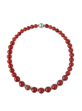 THING OF E【福至】系列 四花镂空球形组合磁吸项链 玛瑙纯银镀金