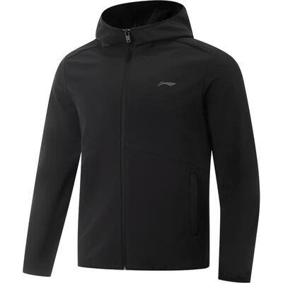 李宁连帽男反光运动风衣运动服