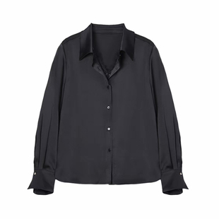 【自成焦点】官方春季新款蕾丝拼接假两件衬衫女慵懒风垂感衬衣