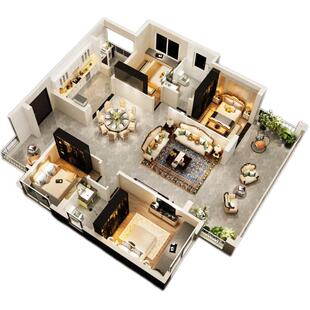 装修设计效果图定制全屋设计3Dmax建模制作CAD代画酷家乐室内设计