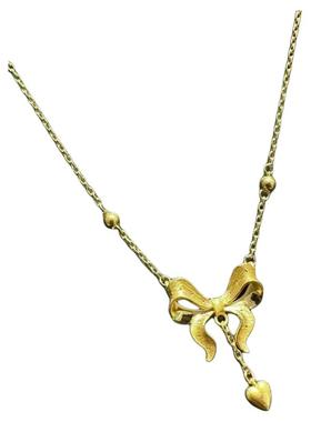 沙金在逃公主蝴蝶结项链高级感