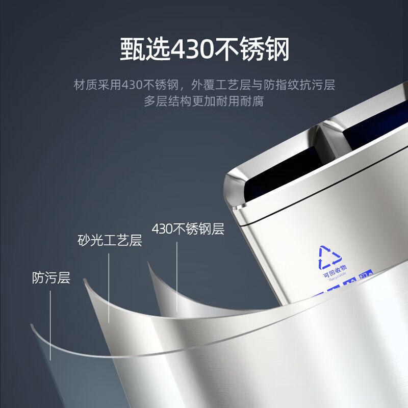 金柯20升不锈钢分类垃圾桶大号户外双桶无盖大容量干湿分离商用酒