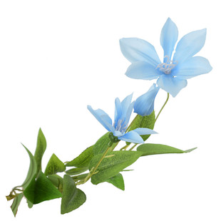 仿真花 轻奢 高端铁线莲绢花客厅摆设客厅单支摆件高枝摆花假话花